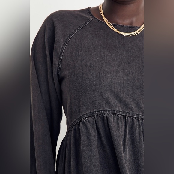 Madewell Denim Raglan-Sleeve Mini Dress in Lunar Wash Size Small NWT - Picture 4 of 8